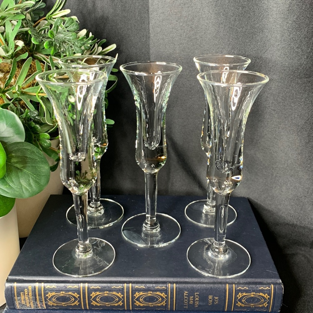 Set of 5 vintage Holmegaard aperitif cordial glasses